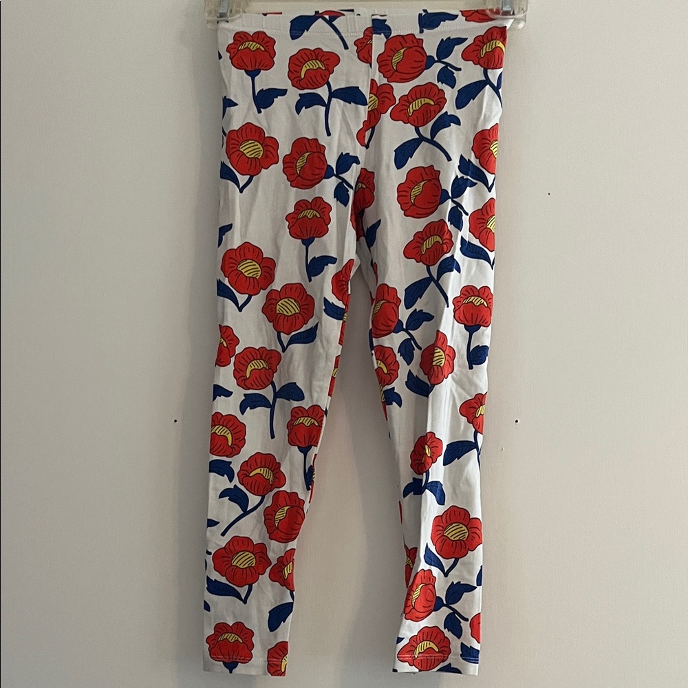 Mini Rodini Red and Blue Floral Leggings